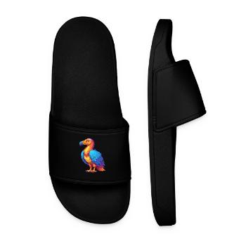 vautour coloré Kawaii dessin animé personnage oiseau - Claquettes Homme - noir - Devant