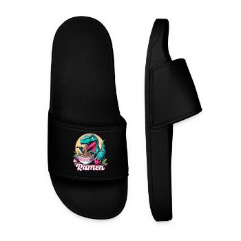 Mignon T-Rex Ramen Dinosaure Cadeau - Claquettes Homme - noir - Devant