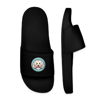 Coton De Tulear Chien Race Dessin animé Kawaii Clipart - Claquettes Homme - noir - Devant