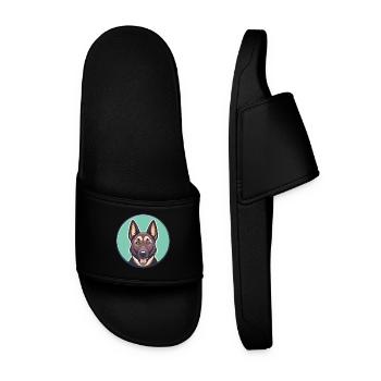 Berger Hollandais Chien Race Dessin Animé Kawaii Clipart - Claquettes Homme - noir - Devant