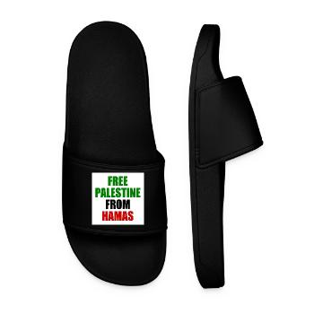 Free palestine - Männer Badelatschen - Schwarz - Vorne