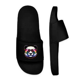 Panda with sunglasses - Men’s Pool Sliders - black - Front