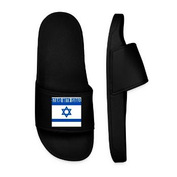 Stand with israel - Männer Badelatschen - Schwarz - Vorne