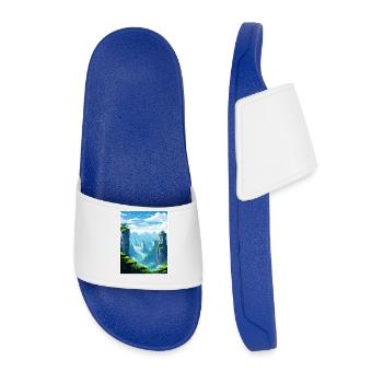 Zhangjiajie Chine Voyage Affiche Peinture Souvenir WPA - Claquettes Homme - bleu roi - Devant