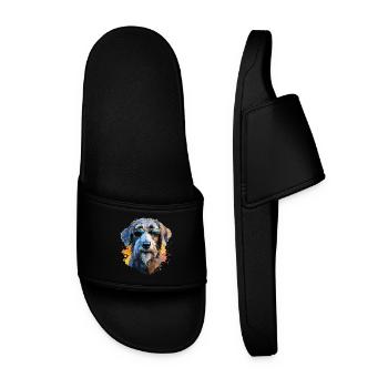 Wolfshund mit Sonnenbrille - Männer Badelatschen - Schwarz - Vorne