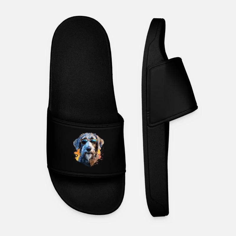 Wolfshund mit Sonnenbrille - Männer Badelatschen - Schwarz