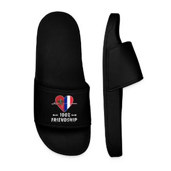 Morocco and France 100% friendship - Men’s Pool Sliders - black - Front