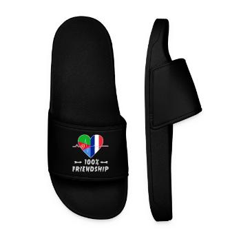 Eritrea and France 100% friendship - Men’s Pool Sliders - black - Front