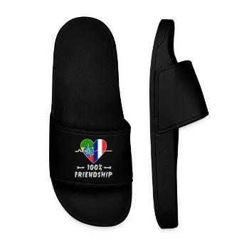 Ethiopia and France 100% friendship - Men’s Pool Sliders - black - Front
