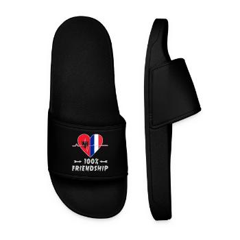 L'Albanie et la France : amitié à 100 % - Claquettes Homme - noir - Devant