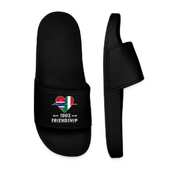 Gambia and Italy 100% friendship - Men’s Pool Sliders - black - Front