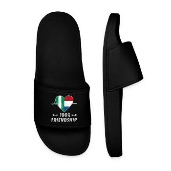 Nigeria and the Netherlands 100% friendship - Men’s Pool Sliders - black - Front