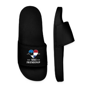 Estonia and the Netherlands 100% friendship - Men’s Pool Sliders - black - Front