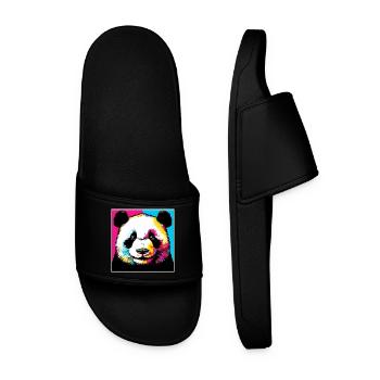 Panda - Männer Badelatschen - Schwarz - Vorne