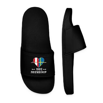 Peru and Sweden 100% friendship - Men’s Pool Sliders - black - Front