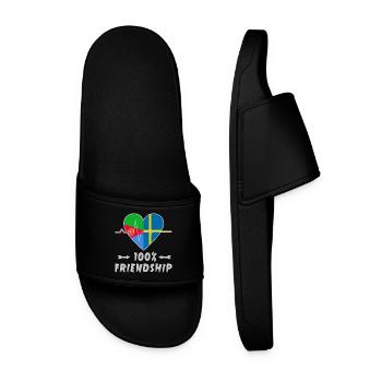 Eritrea and Sweden 100% friendship - Men’s Pool Sliders - black - Front
