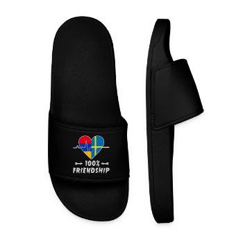 Armenia and Sweden 100% friendship - Men’s Pool Sliders - black - Front