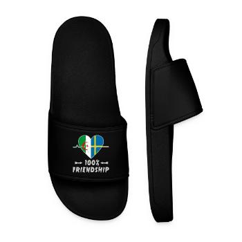 Algeria and Sweden 100% friendship - Men’s Pool Sliders - black - Front