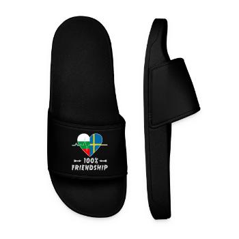 Bulgaria and Sweden 100% friendship - Men’s Pool Sliders - black - Front