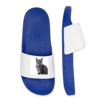 Chat blanc Chat Chat blanc Cadeau - Claquettes Homme - bleu roi - Devant