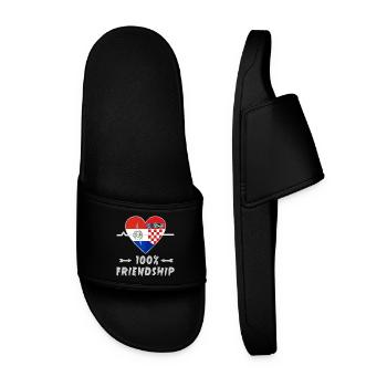 Paraguay and Croatia 100% friendship - Men’s Pool Sliders - black - Front