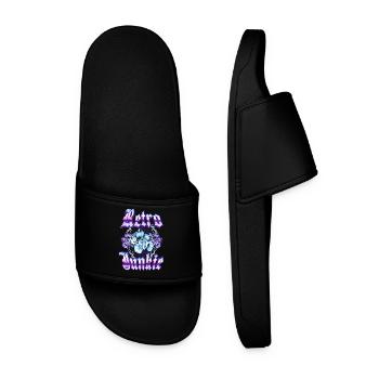 Retro Junkie – 90s Gothic Floral Style - Men’s Pool Sliders - black - Front