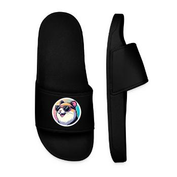 Hamster with sunglasses in pastel - Men’s Pool Sliders - black - Front