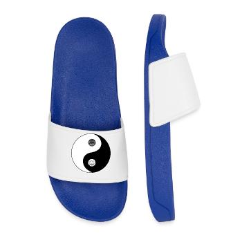 Tao Yin Yang Lotus Motiv - Männer Badelatschen - Königsblau - Vorne