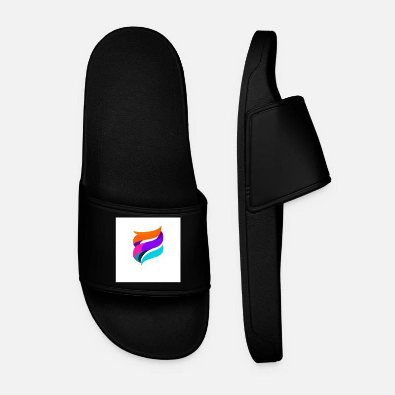 Bunte Ribbon-Form Abstrakt - Männer Badelatschen - Schwarz