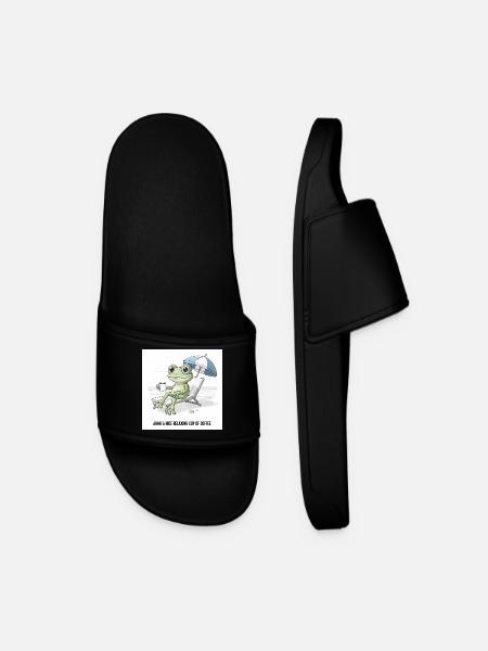 Frog Beach Coffee Chill - Men’s Pool Sliders - black