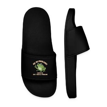 No Problemo - Funny Frog T-Shirt - Men’s Pool Sliders - black - Front