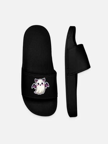 Halloween Bat Ghost - Men’s Pool Sliders - black