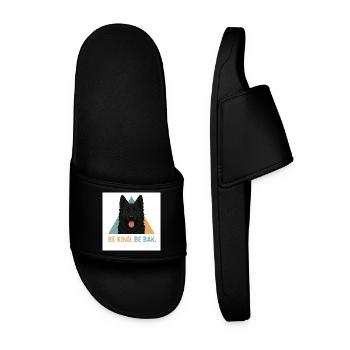 Be Kind Be Bak Dog Design - Men’s Pool Sliders - black - Front