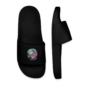 Masque à gaz néon Portrait punk - Claquettes Homme - noir - Devant