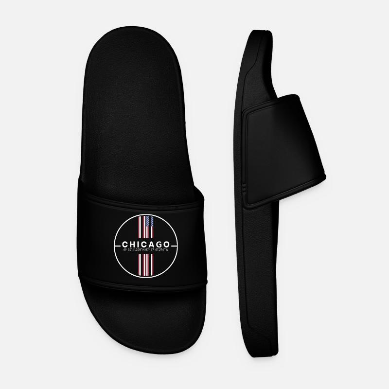 Chicago Coordinates - Men’s Pool Sliders - black