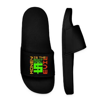 Money Root Evil Capitalism Greed Finance Rich - Men’s Pool Sliders - black - Front