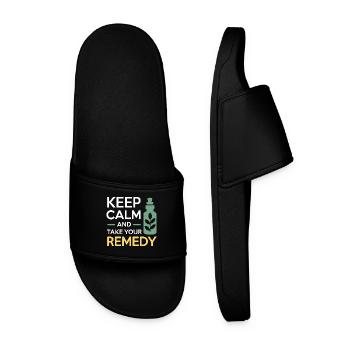 Certified Clinical Remedy Specialist Apparel  - Men’s Pool Sliders - black - Front