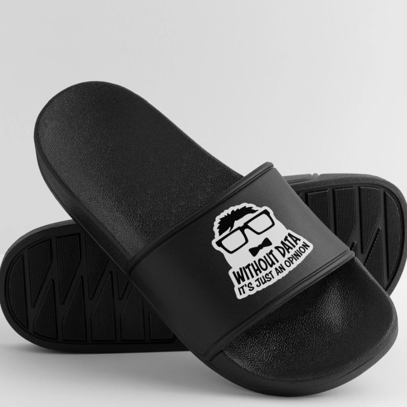 Without Data It's Just An Opinion Statistics Nerd Men’s Pool Sliders