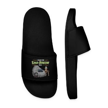Gaming Humor Quote Pause Load Screens - Men’s Pool Sliders - black - Front