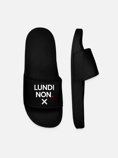 LUNDI NON | Humour lundi minimal - Claquettes Homme - noir