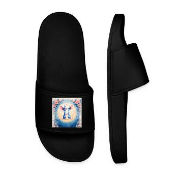 Blue mice in love - Men’s Pool Sliders - black - Front