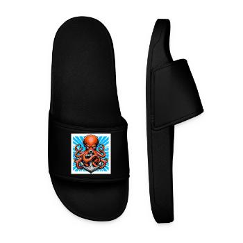Un Poulpe embrasse une Ancre - Claquettes Homme - noir - Devant