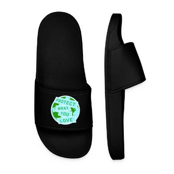 Déclaration de protection de la nature Protéger ce que vous aimez Logo de la Déclaration de Protection de la Nature - Claquettes Homme - noir - Devant