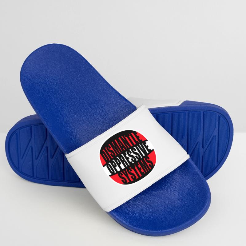 Dismantle Oppressive Systems Activism Statement Men’s Pool Sliders