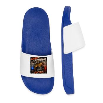 Carp Fishing Criminal Wanted For Bait Theft  - Men’s Pool Sliders - royal blue - Front