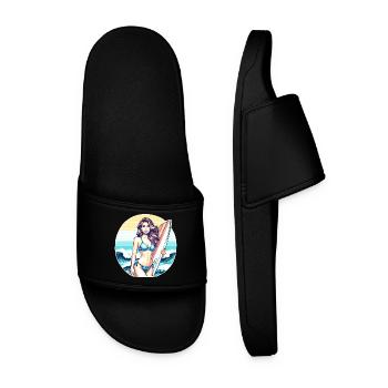 Surf Diva at Sunset - Men’s Pool Sliders - black - Front