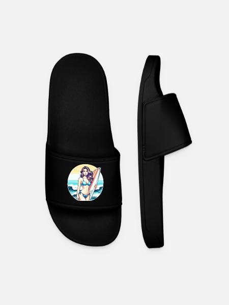 Surf Diva at Sunset - Men’s Pool Sliders - black