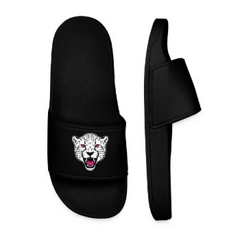 Gepard Leopard Mascot Logo Sport Gaming - Men’s Pool Sliders - black - Front