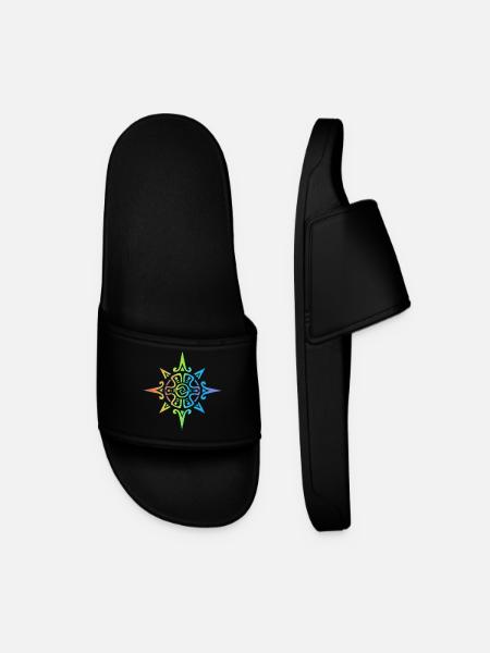Soleil tribal multicolore - Claquettes Homme - noir