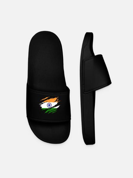 Inde Drapeau Indien Indienne - Claquettes Homme - noir